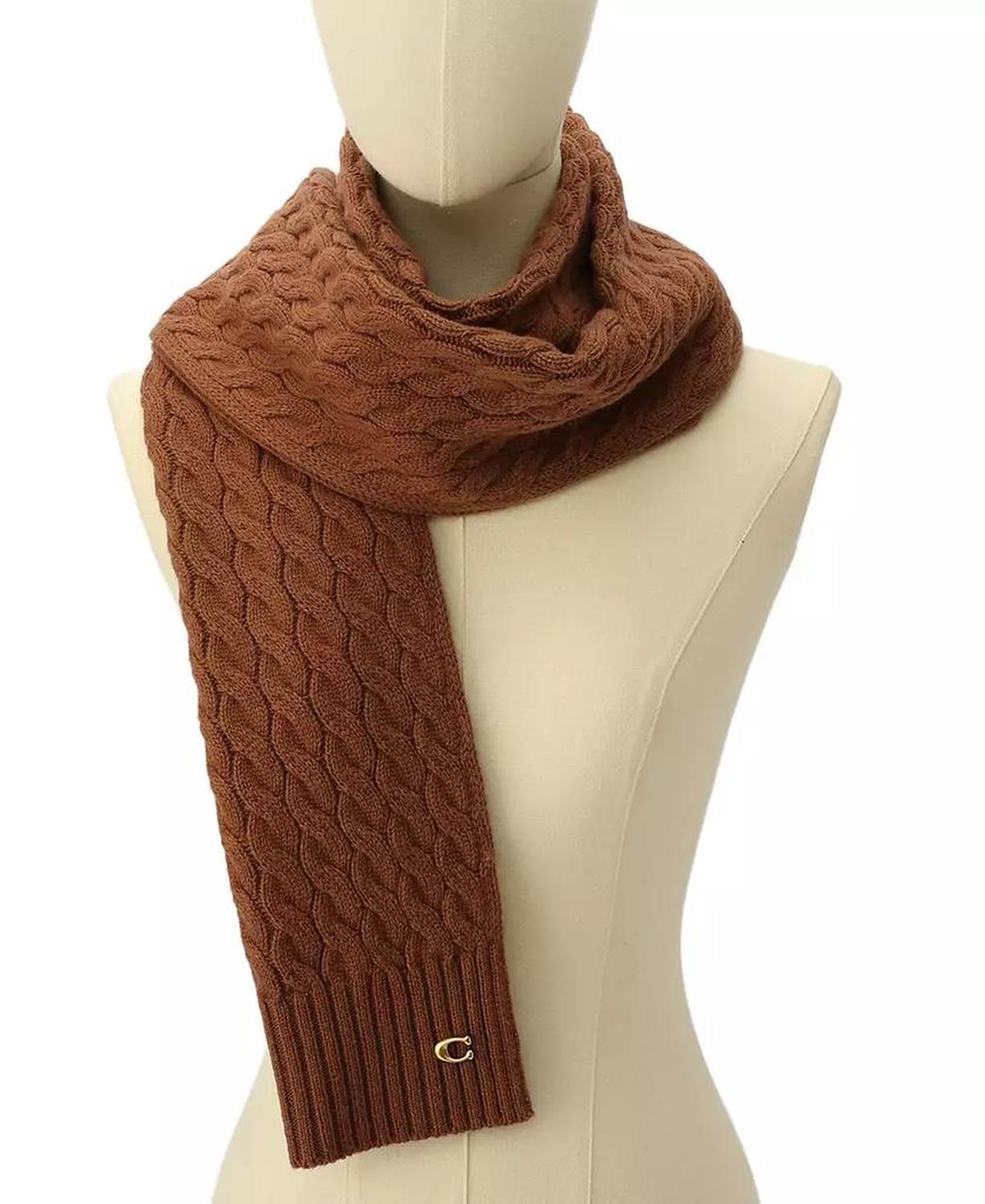Soft Rib Cable Knit Scarf