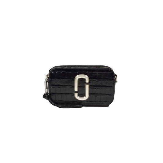 Snapshot Shoulder Bag In Black Croco Leather