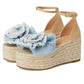 Flourish Denim Espadrille Wedge Sandal