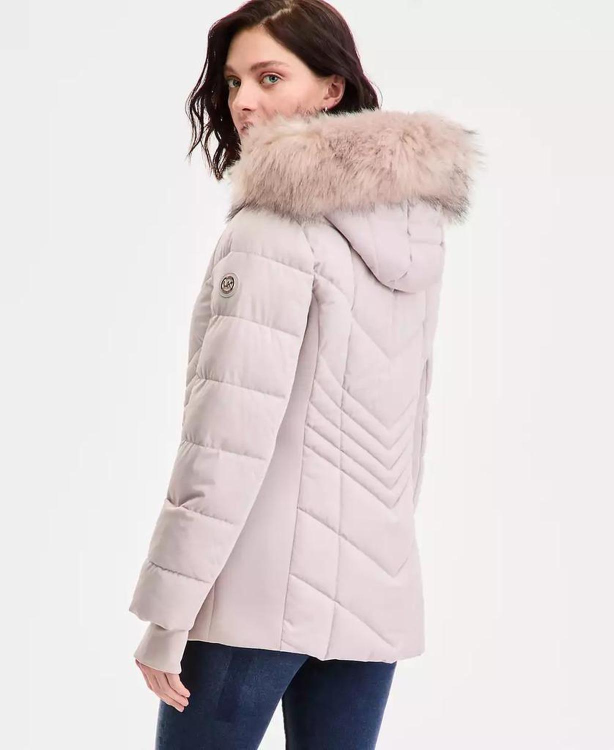 Women's Faux-Fur-Trim Hooded Puffer Coat, Exclusively at Macy's