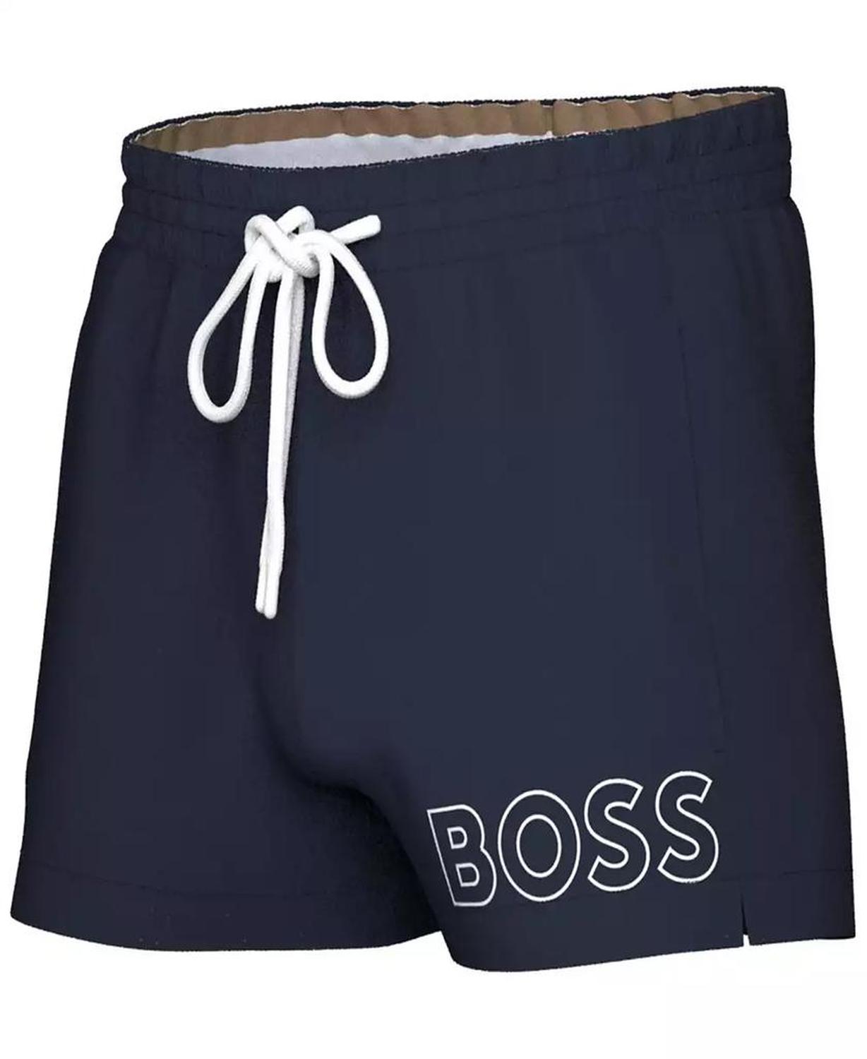 Men's 3" Mooneye Outlined Logo Drawstring Swim Trunks