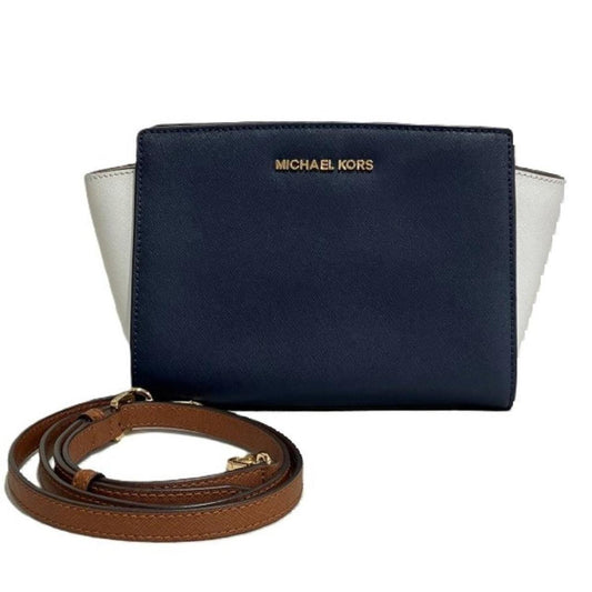 Navy  Leather Shoulder Bag (Pre-Owned)