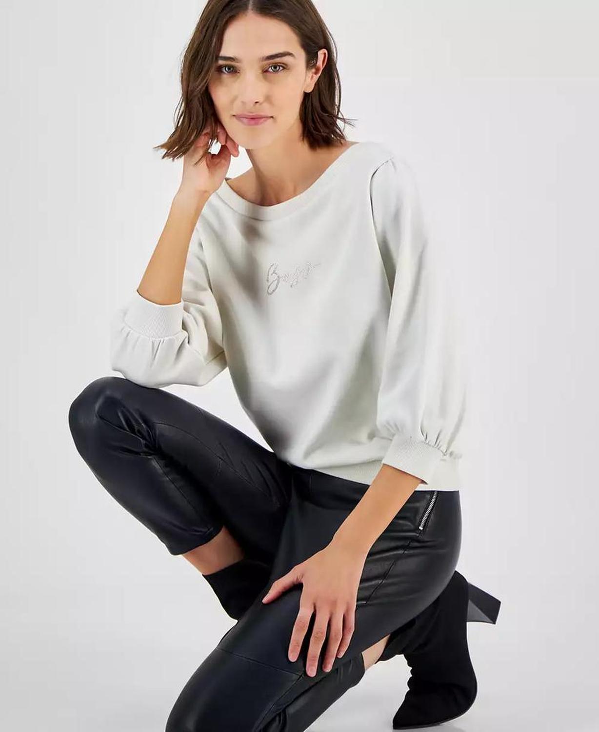 Women's Cotton Embellished-Logo Sweatshirt