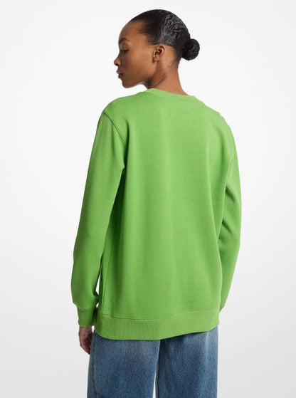 Embellished Logo Cotton Blend Sweatshirt