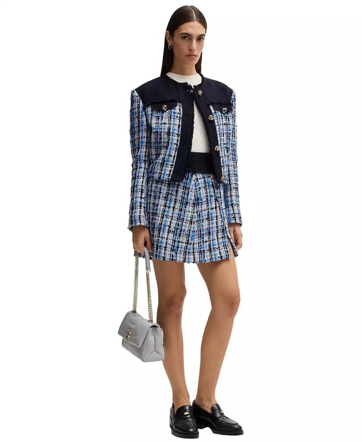 Women's Multicolored Tweed Mini Skirt