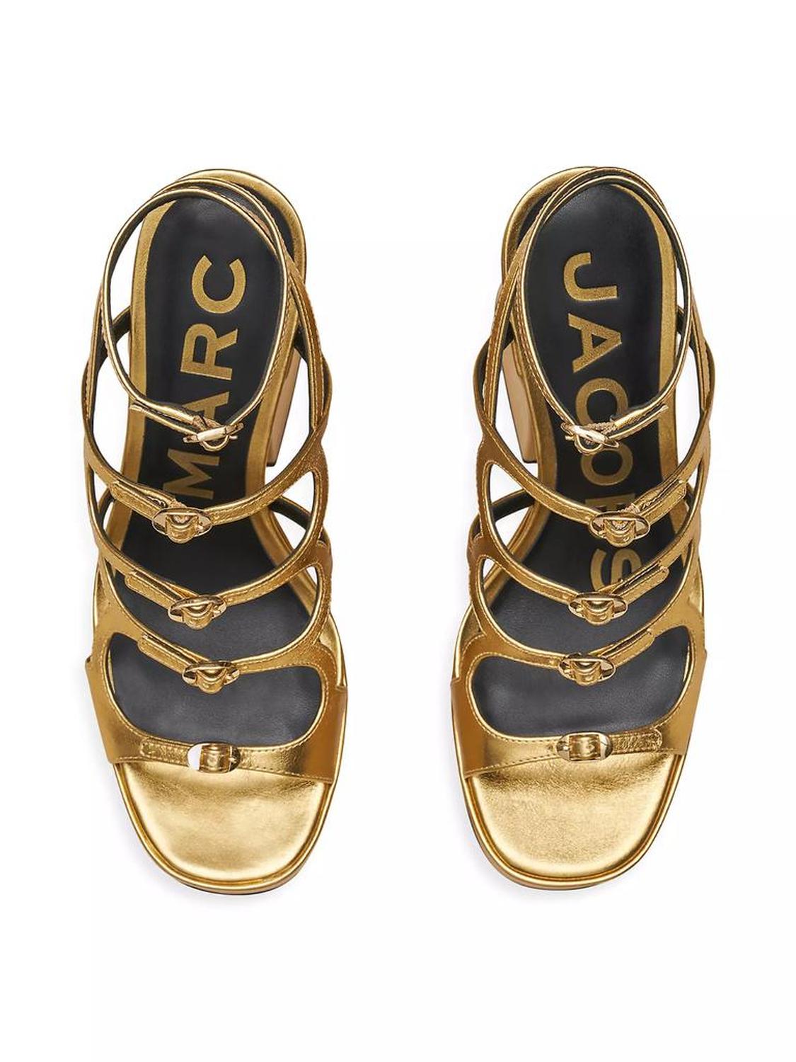 Kiki Metallic Leather Platform Pump Sandals