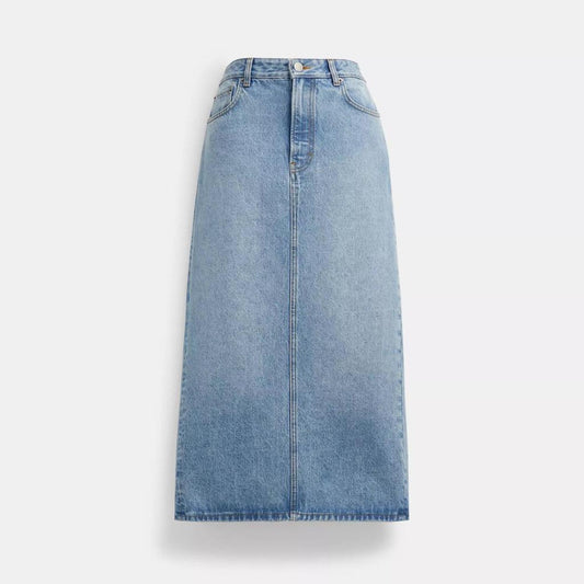 Coach Outlet Long Denim Skirt