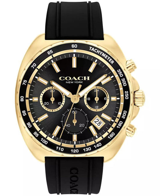 Men's Charter Black Silicone Strap Watch 44.5mm