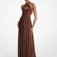 Chiffon Jersey Cross-Front Gown