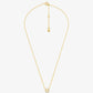 Fulton Precious-Metal Plated Sterling Silver Pavé Logo Charm Necklace