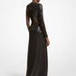 Hand-Embroidered Sequin Stretch Jersey Cutout Gown