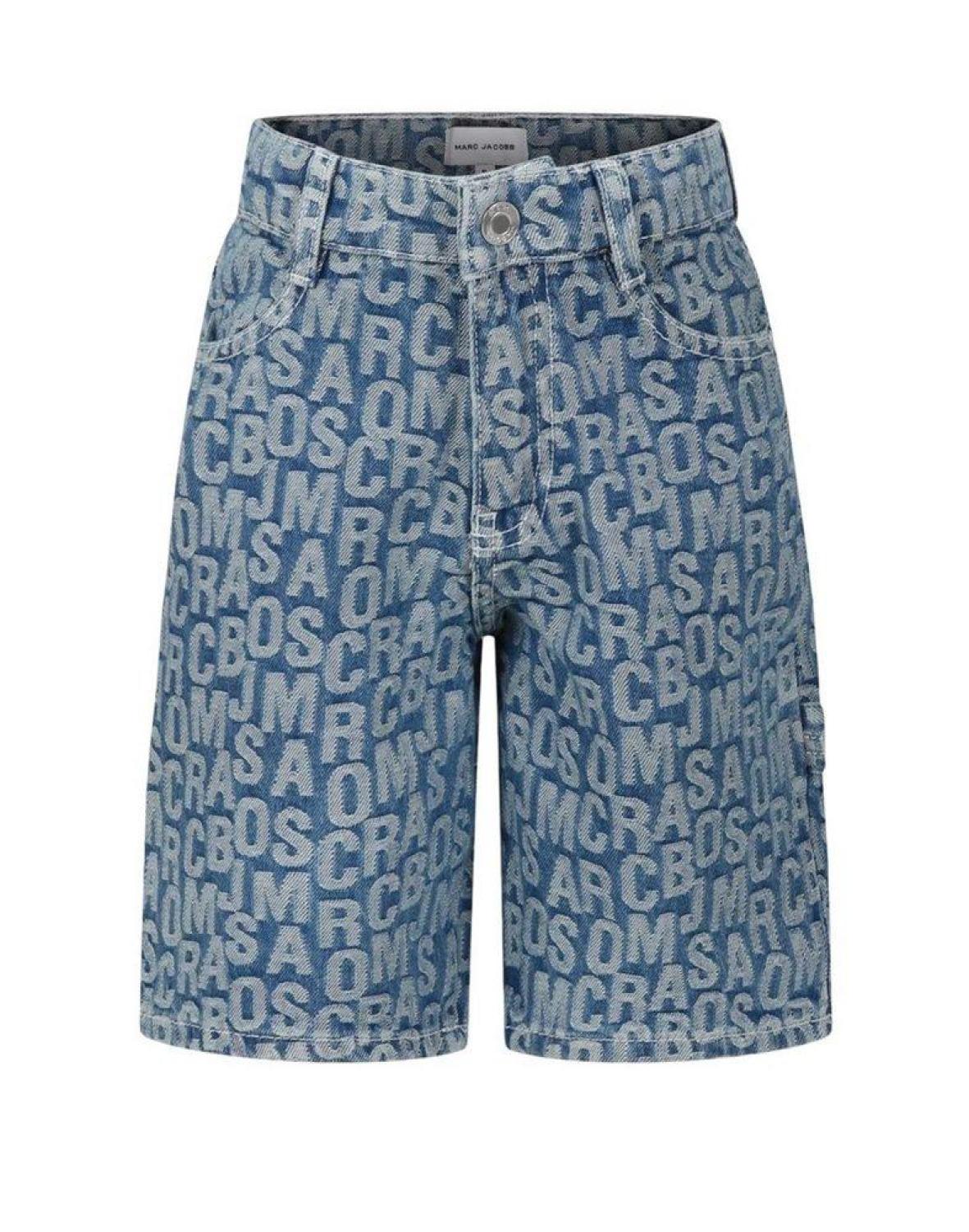 The Marc Jacobs Kids Monogram-Jacquard Mid-Rise Denim Shorts