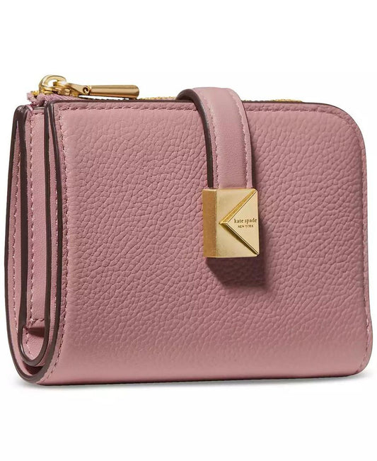 Deco Pebbled Leather Small Compact Wallet