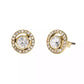 Faux Stone Pavé Halo Stud Earrings