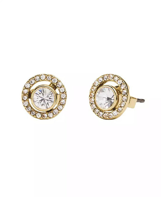 Faux Stone Pavé Halo Stud Earrings