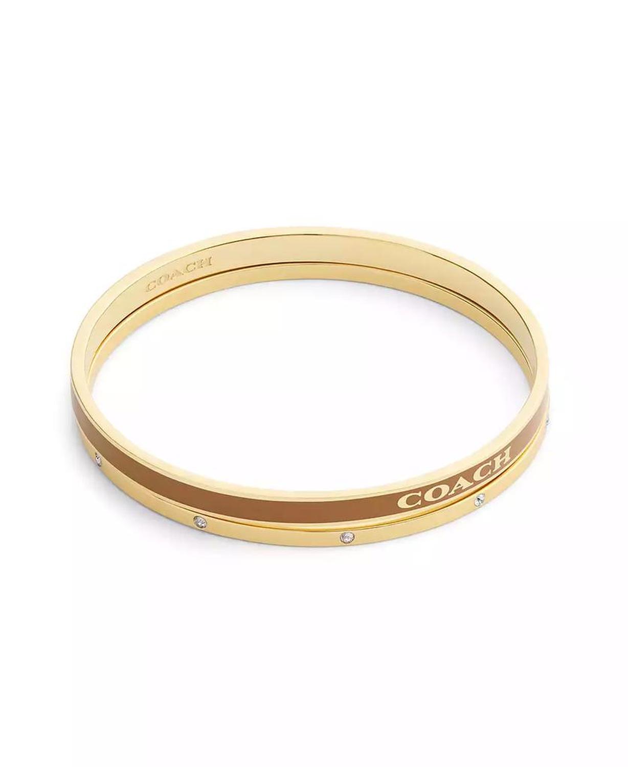Gold Plated Duo Bangle Bracelet Set