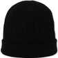 Men's Leather Patch Ribbed Beanie