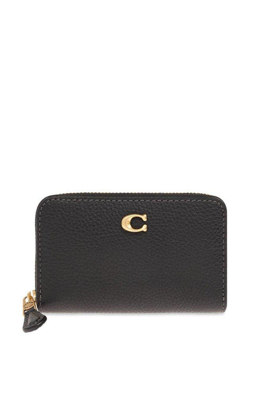 Coach Logo-Plaque Zipped Card Case
