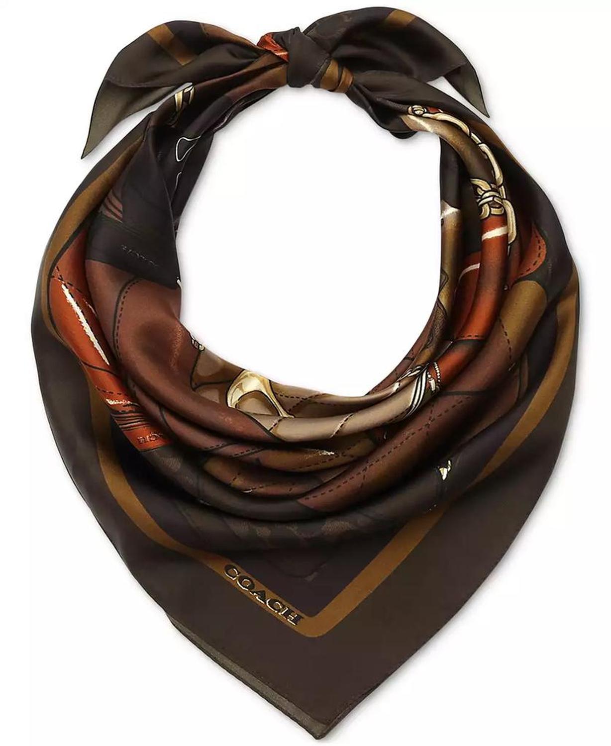 Stacked Handbag Printed Silk Scarf