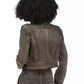 MICHAEL Women's Cropped Denim Trucker Jacket
