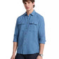 Men's Crepe Long Sleeve Two-Pocket Button-Front Shirt