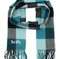 Women's Wool Checkered Fringe-Trim Scarf