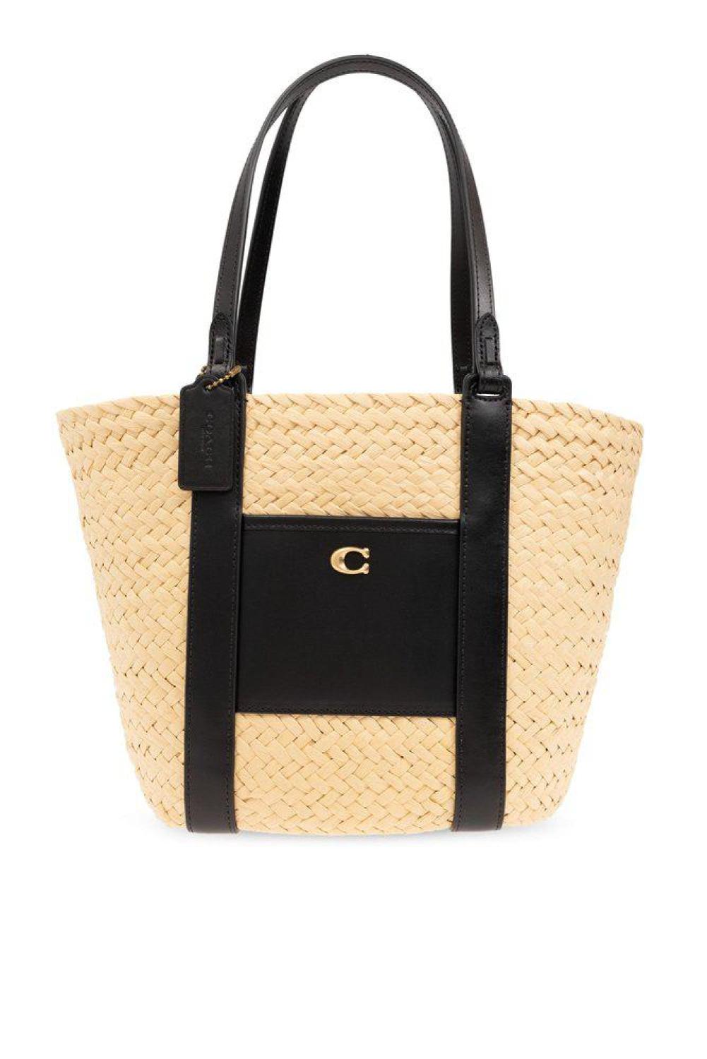 Coach Logo Plaque Small Pocket Tote Bag