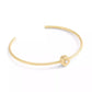 Faux Cultivated Pearl Butterfly Thin Cuff Bracelet