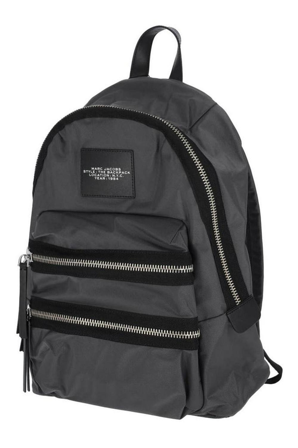 Marc Jacobs The Biker Logo-Patch Zipped Large Backpack