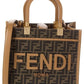 FENDI Sunshine Small FF Jacquard & Leather Tote