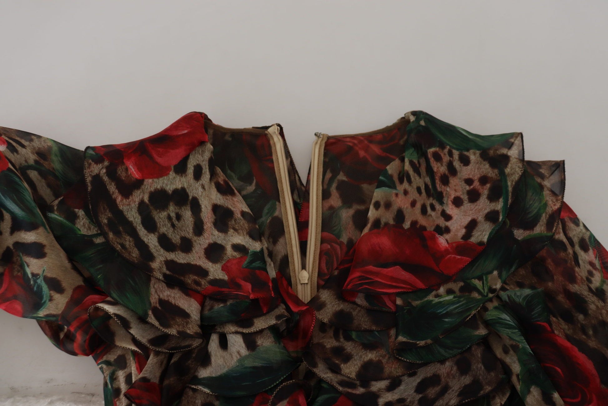 Dolce & Gabbana Silk Leopard Print & Red Roses Dress Dolce & Gabbana Silk Leopard Print & Red Roses Dress