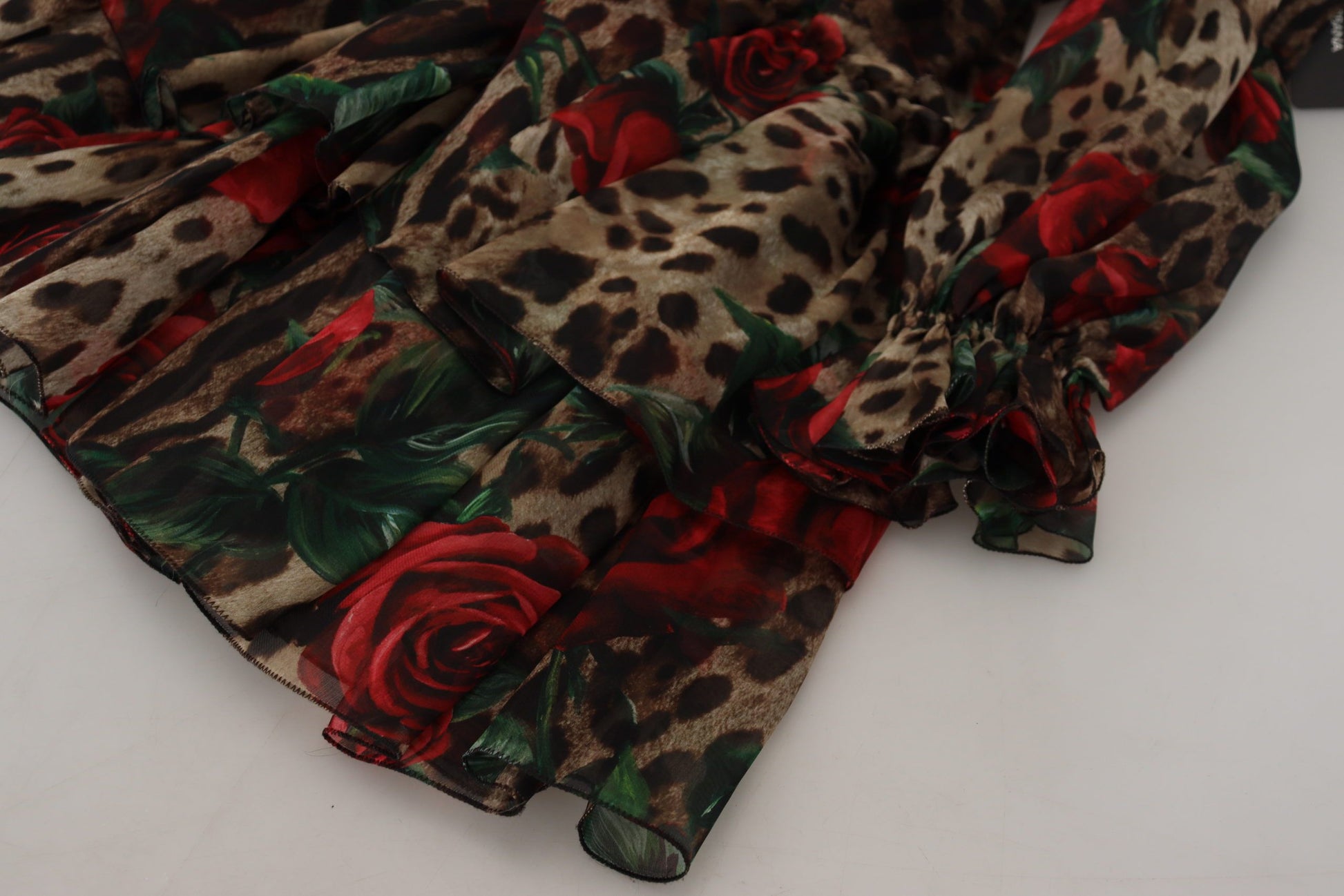 Dolce & Gabbana Silk Leopard Print & Red Roses Dress Dolce & Gabbana Silk Leopard Print & Red Roses Dress
