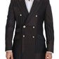 Dolce & Gabbana Multicolor Wool Silk Blend Slim Fit Blazer
