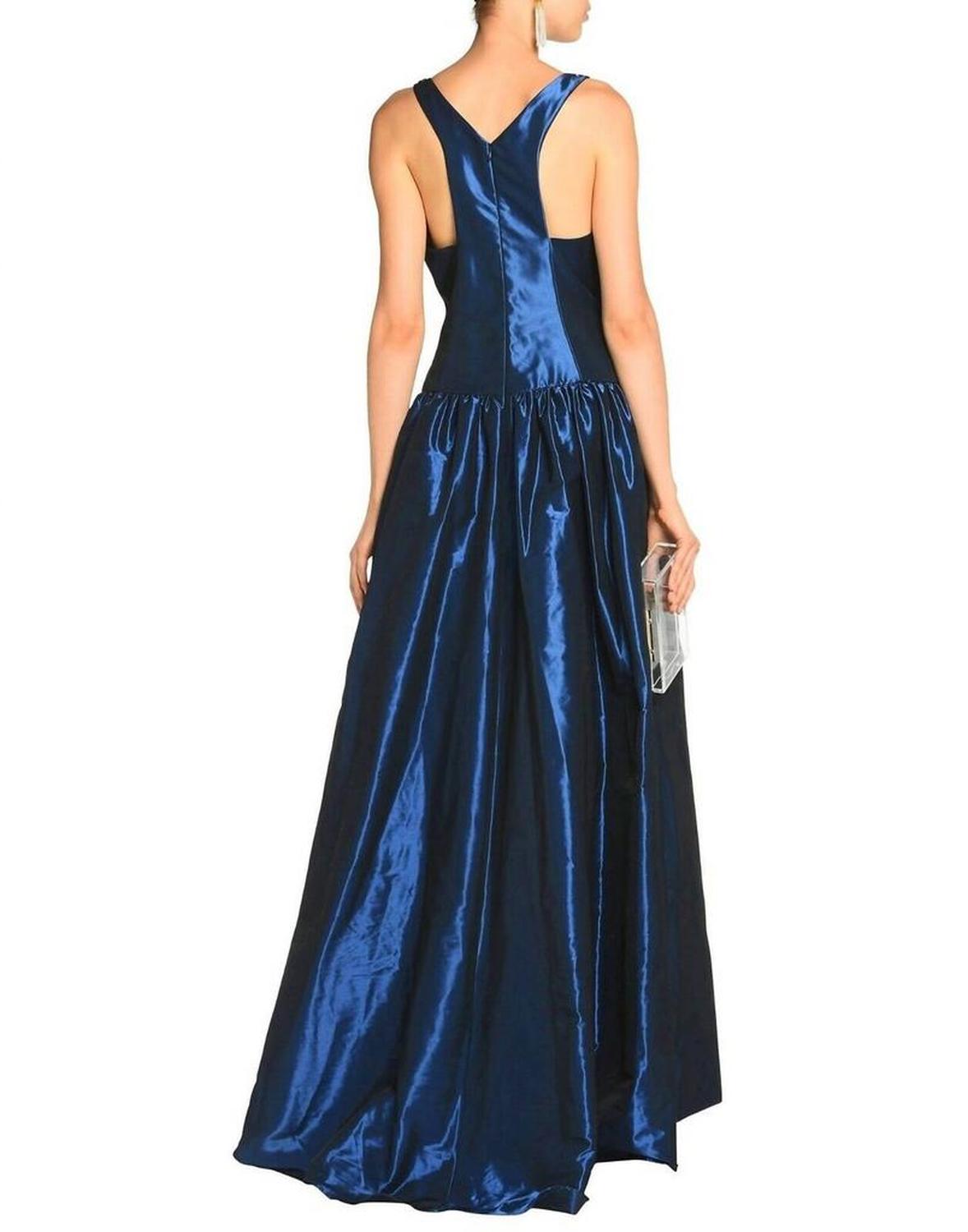 Taffeta Satin Embellished Dress Ball Gown In Blue