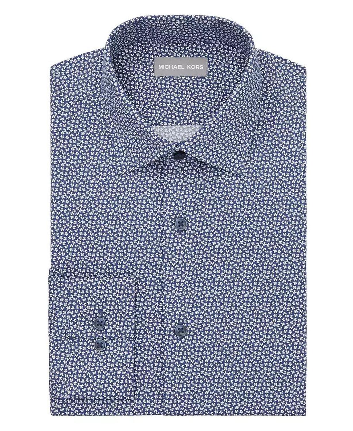 Men Regular Fit Comfort Stretch Check Dress Shirt