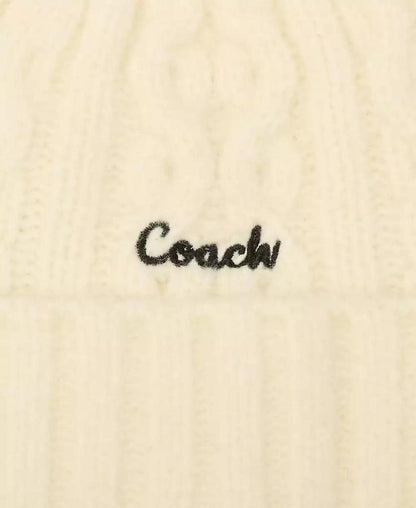 Women's Embroidered Cable-Knit Beanie Hat