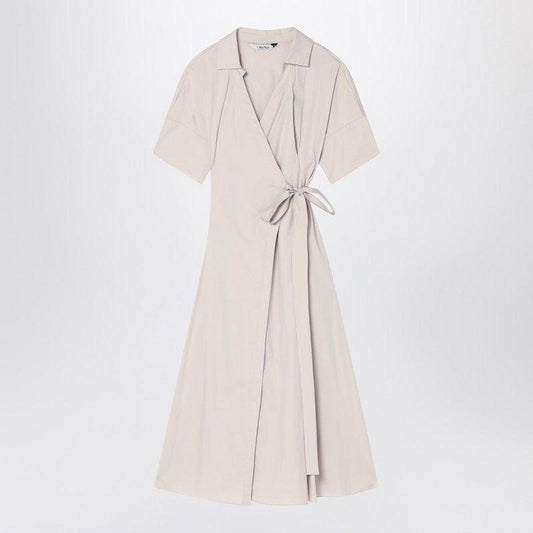 S Max Mara Women's Ecru Wrap Dress In Stretch Poplin