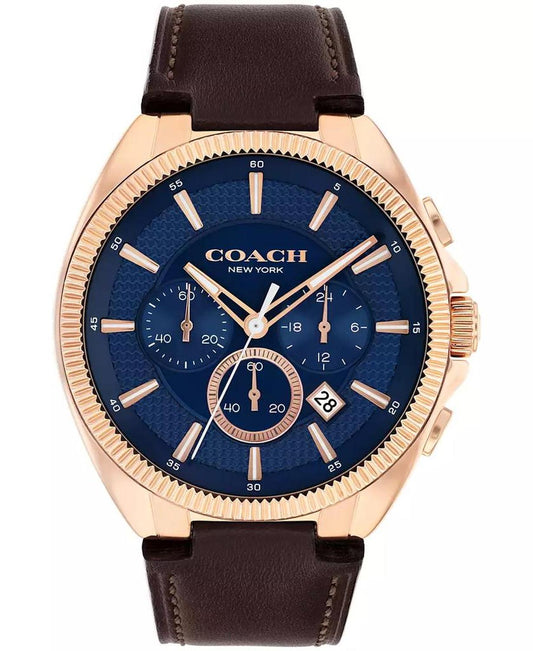 Men's Jackson Dark Brown Leather Calfskin Bracelet Watch, 44mm