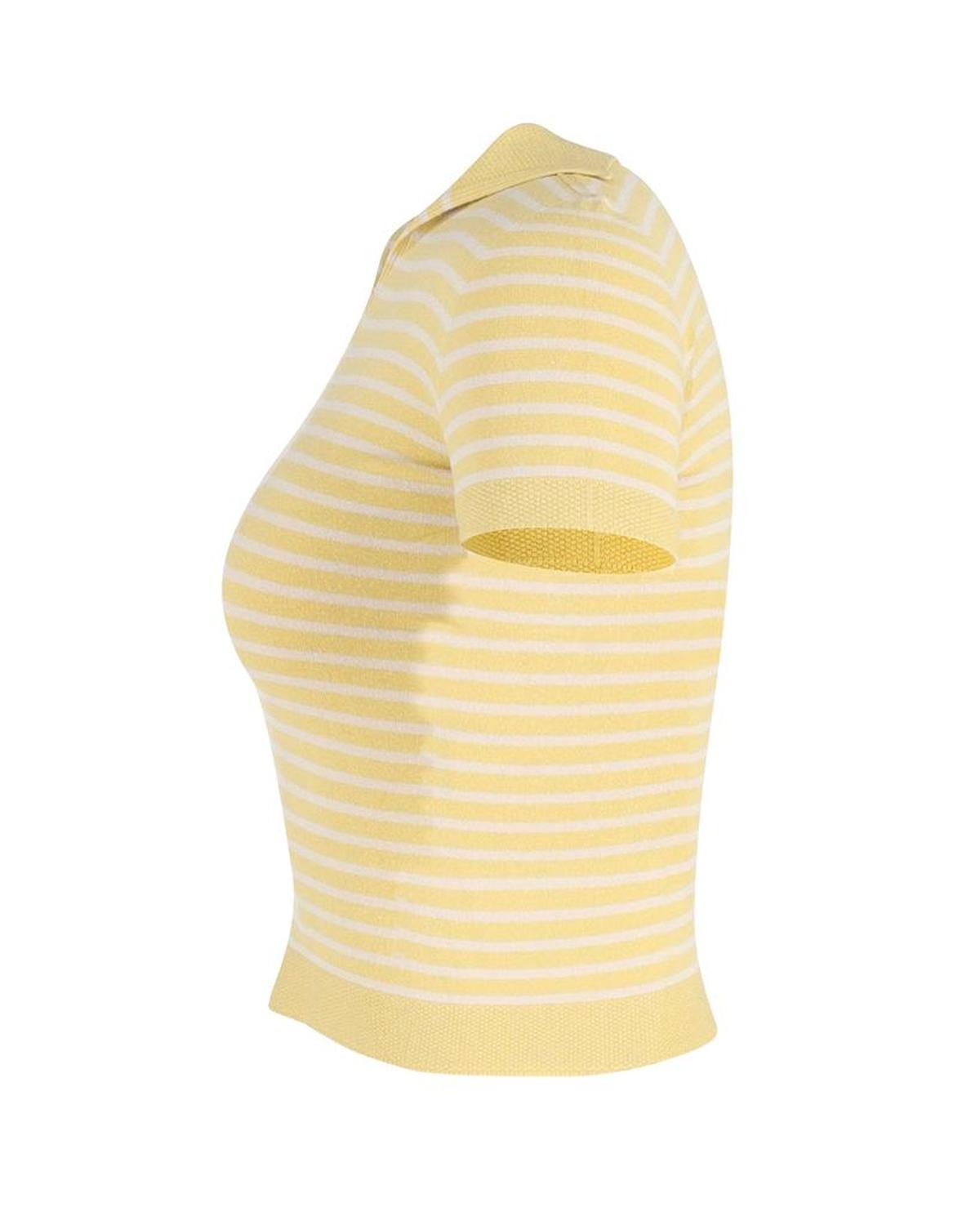 Max Mara Striped Crop Top in Yellow Cotton