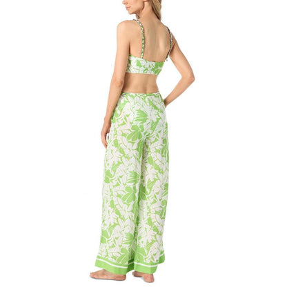 MICHAEL Women's Printed High Rise Wide Leg Cover-Up Pants