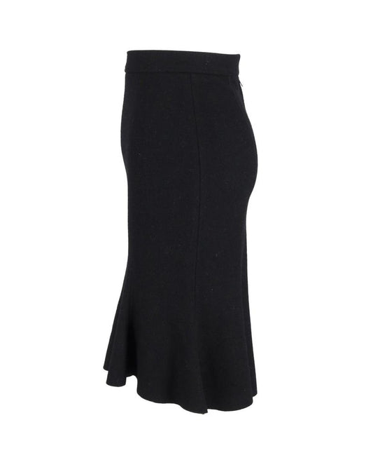 Prada Mermaid Knee-Length Skirt in Black Wool