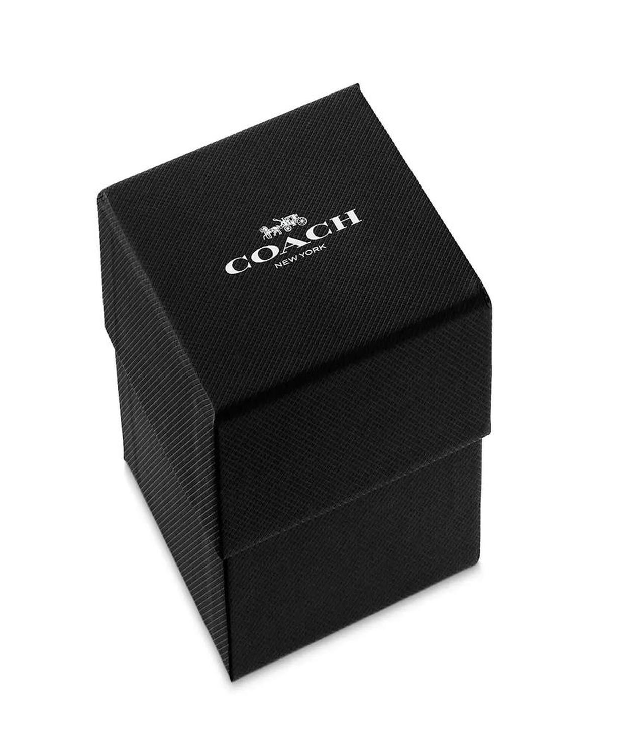 Women's Cass Gold-Tone Stainless Steel and Black Leather Strap Watch, 22mm