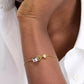 Two-Tone Crystal & Interlinking Ring Bracelet
