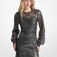 Metallic Paisley Lace Mini Dress