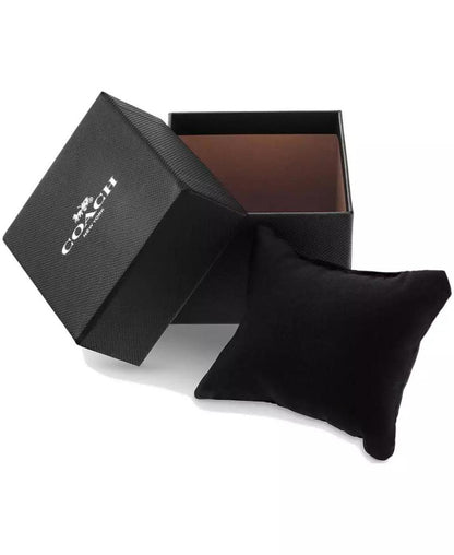 Men's Elliot Black Leather Strap Watch, 32 x 36mm