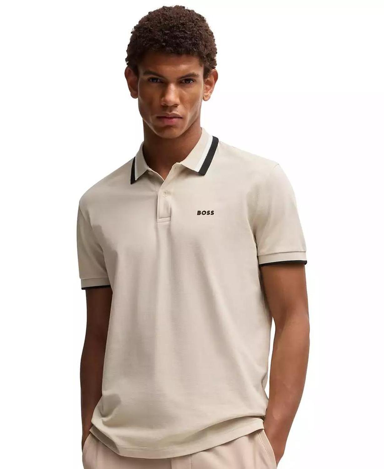 Men's Contrast Stripe Regular-Fit Paddy Polo
