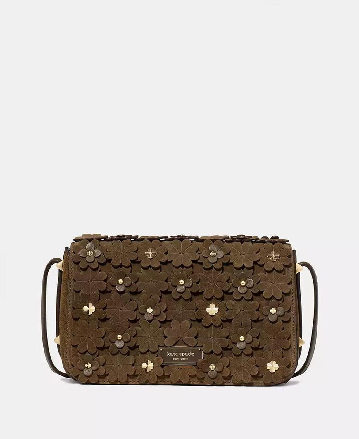 Liv Floral Embellished Suede Crossbody Bag