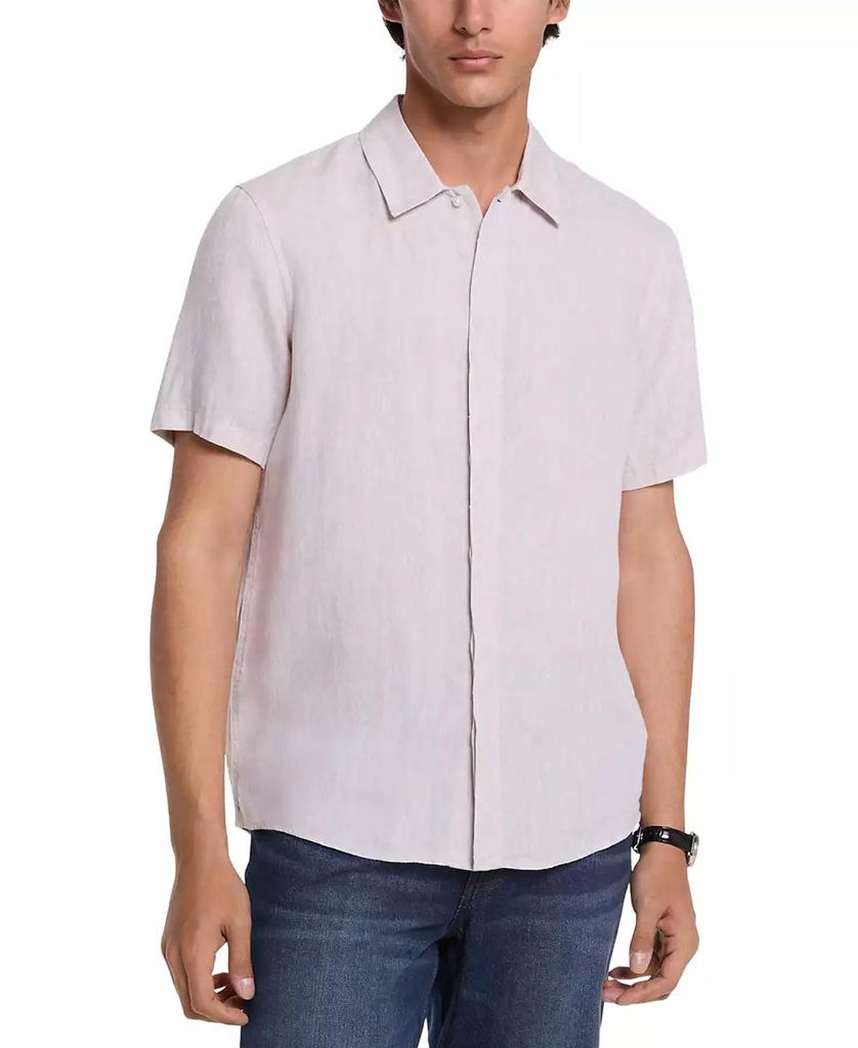 Men's Slim-Fit Yarn-Dyed Linen Shirt