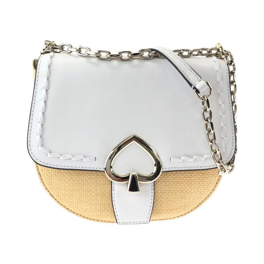 Leather Raffia Pochette Shoulder Bag (Pre-Owned)