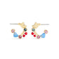 Faux Stone Signature Charm Huggie Earrings
